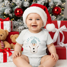Body Para Bebê Conjunto de Bebê Let It Snow Snowman Fofo