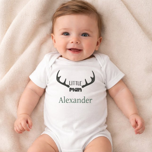 Body Para Bebê Conjunto de Bebê Little Man Deer Antler  (Criador carregado)