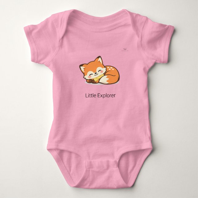 Body Para Bebê Conjunto de Bebê Personalizado de Raposa Chibi Fof (Frente)