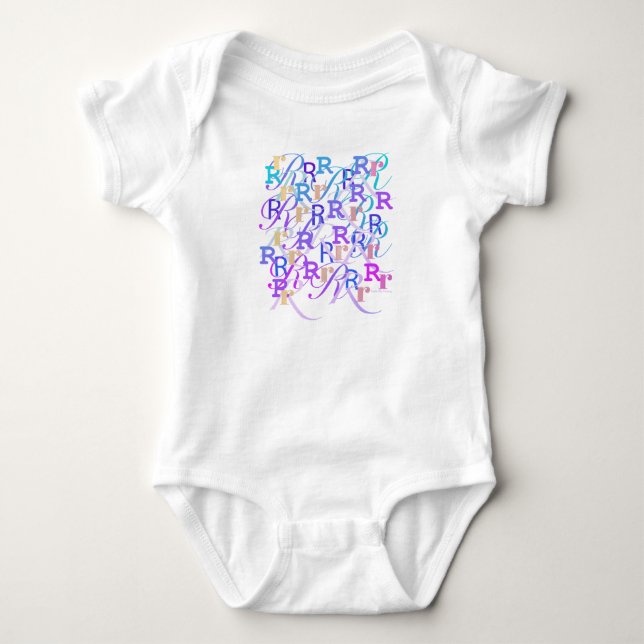 Body Para Bebê Conjunto de Bebê "R" Confete de Letras (Frente)