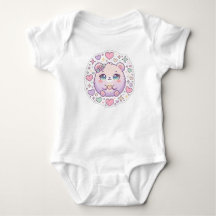 Conjunto de Bebê Rosa Pastel Fofo Urso Coração