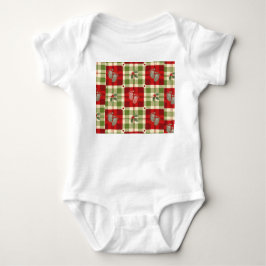 Body Para Bebê Conjunto de Bebê Xadrez de Natal Rústico – Fazenda
