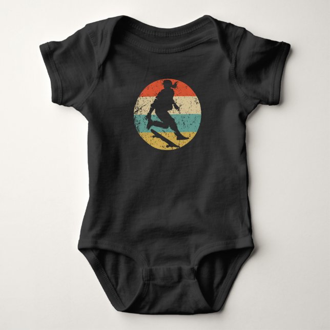 Body Para Bebê Conjunto de Skate Retro para Mulheres Atletas de S (Frente)