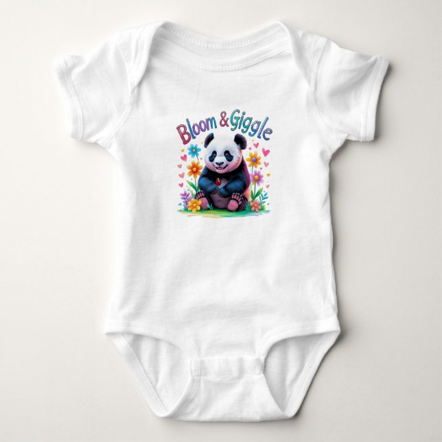 Body Para Bebê Conjunto de um ano do Bebê Panda Bloom & Giggle (Frente)