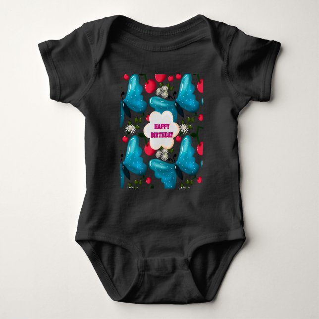 Body Para Bebê Conjunto personalizado de festa de aniversário com (Frente)
