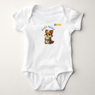 Body Para Bebê Conjunto Personalizado [Nome do Bebê] Chibi Animal