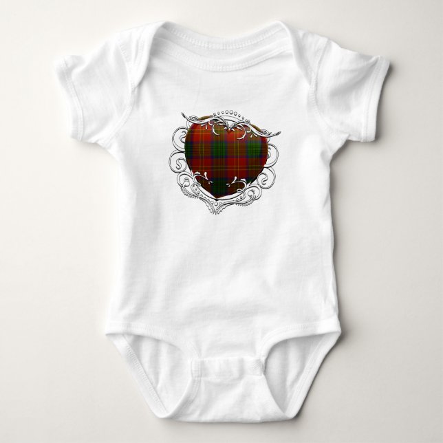 Body Para Bebê Connoly Tartan Heart (Frente)