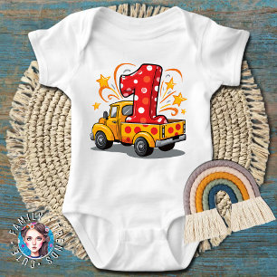 Body Para Bebê Construção do 1º Aniversário