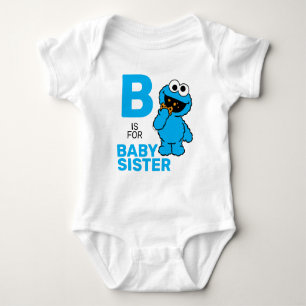 Body Para Bebê Cookie Monster B é para Irmã Mais Nova