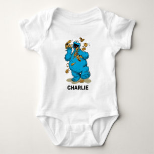 Body Para Bebê Cookie Monster Louco Personalizado Cookies Bebê Bo