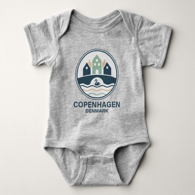 Body Para Bebê Copenhague Dinamarca Europa (Frente)