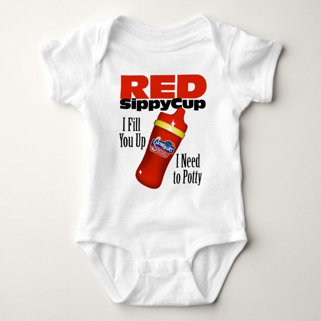 Body Para Bebê Copo vermelho de Sippy (Frente)