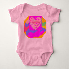 Body Para Bebê Cor brilhante design com poema de coração