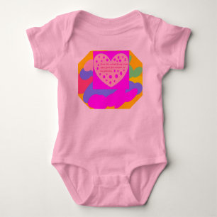 Body Para Bebê Cor brilhante design com poema de coração