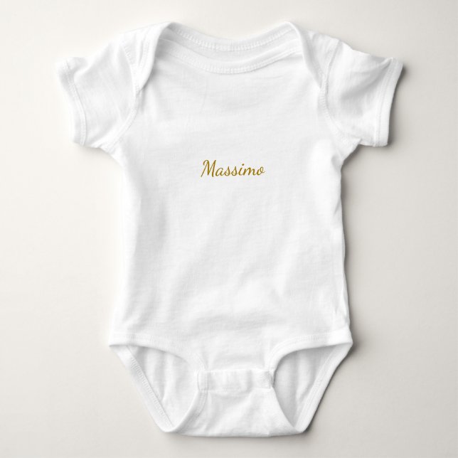 Body Para Bebê Cor Caligrafia Elegante Simples Nome (Frente)