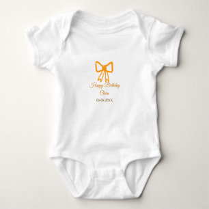 Body Para Bebê Cor d'água do arco cor de laranja amarela retro fe