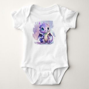 Body Para Bebê Cor d'água do dragão de bebê roxo