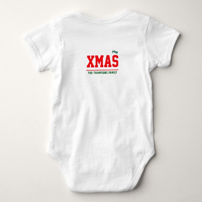 Body Para Bebê Cor de biquetê personalizada de Natal Baby Jersey (Verso)
