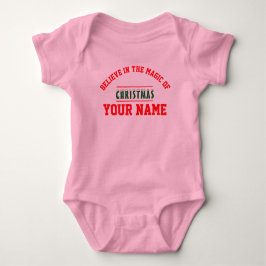 Body Para Bebê Cor de biquetê personalizada de Natal Baby Jersey