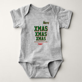 Body Para Bebê Cor de biquetê personalizada de Natal Baby Jersey