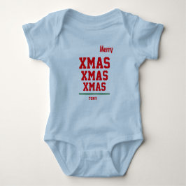 Body Para Bebê Cor de biquetê personalizada de Natal Baby Jersey