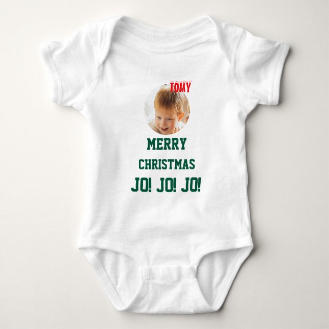 Body Para Bebê Cor de biquetê personalizada de Natal Baby Jersey (Frente)
