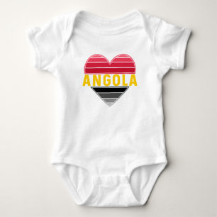 Body Para Bebê Coração Angolano, Eu Adoro Angola