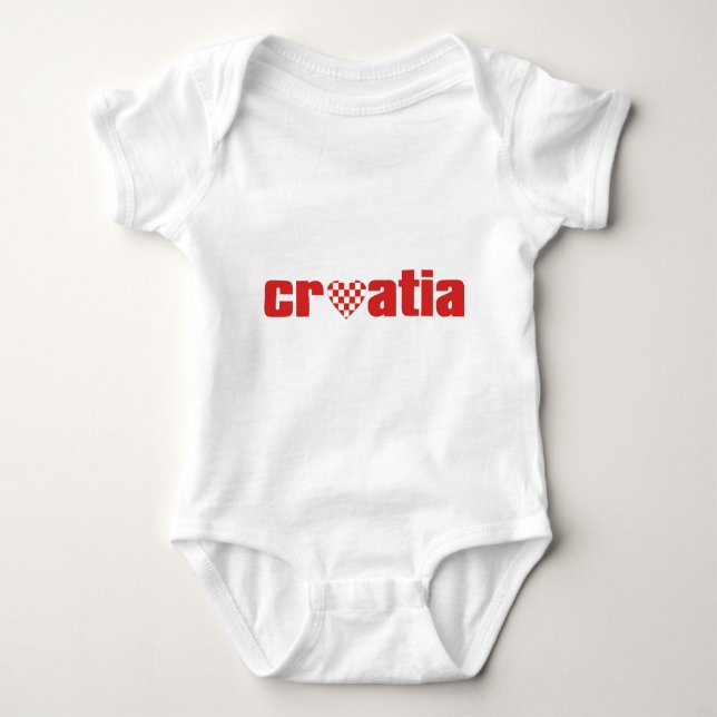 Body Para Bebê Coração Croatia (Frente)