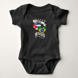 Body Para Bebê Coração Cubano Brasileiro Flagres Cuba Brasil