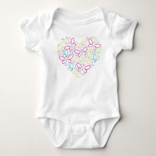 Body Para Bebê Coração da borboleta