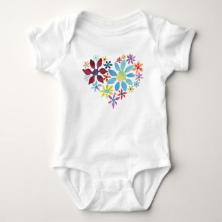 Body Para Bebê Coração das Flores