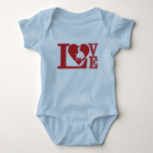Body Para Bebê Coração de Amor Cowboy