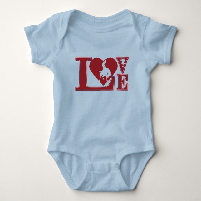 Body Para Bebê Coração de Amor Cowboy (Frente)