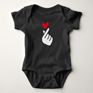 Body Para Bebê Coração de dedos coreano