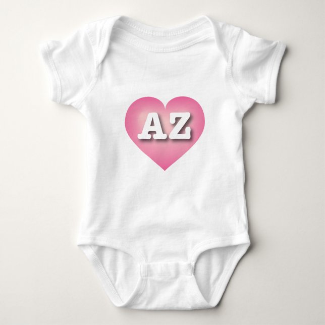 Body Para Bebê Coração de Fade Rosa arizona - Eu amo AZ (Frente)