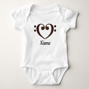 Body Para Bebê Coração de Limpeza de Baixo Duplo Cobre Personaliz