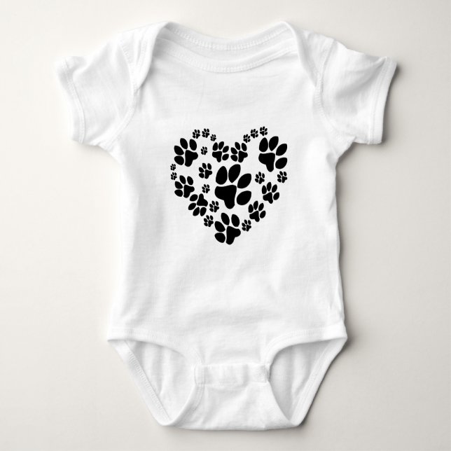 Body Para Bebê Coração de Patas (Frente)