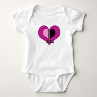 Body Para Bebê Coração de São Valentim Rosa e Preto Seja Meu