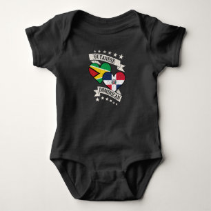 Body Para Bebê Coração Dominicana Guianense Flags Guiana Dominica