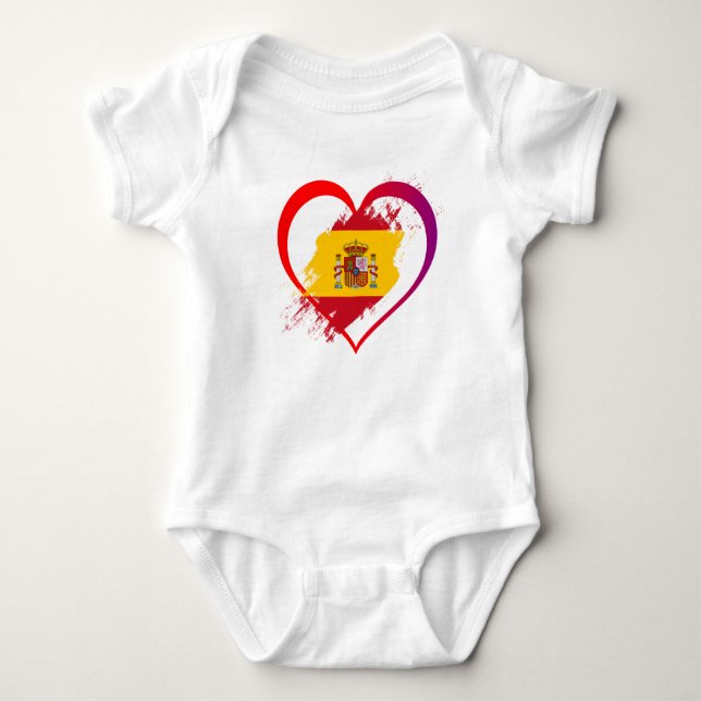 Body Para Bebê Coração espanhola (Frente)