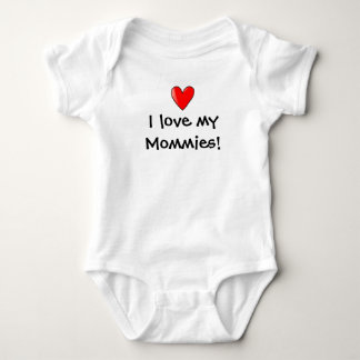 Body Para Bebê coração, eu amo minhas mamãs!