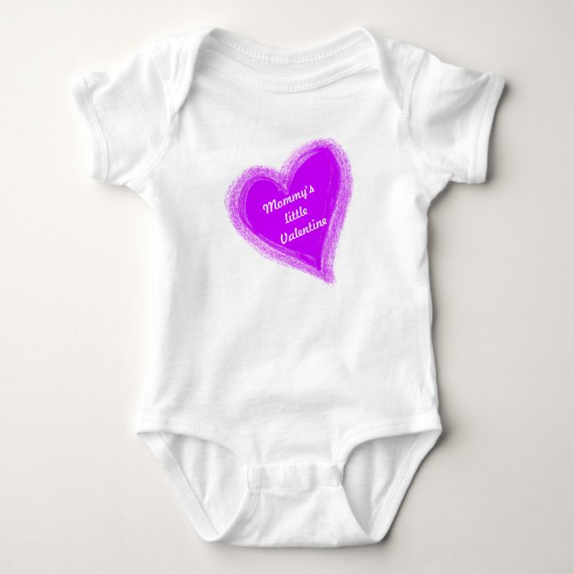 Body Para Bebê Coração Púrpura Namorados mamãe (Frente)