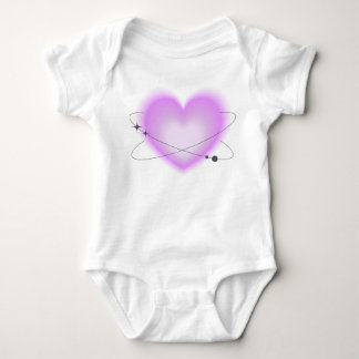 Body Para Bebê Coração Rosa Atômico Retro