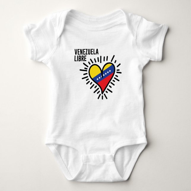 Body Para Bebê Coração venezuelano (Frente)