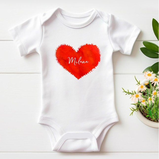 Body Para Bebê Coração vermelho (Criador carregado)