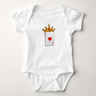 Body Para Bebê Corações Ace com Coroa Rainha