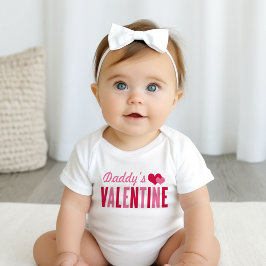 Body Para Bebê Corações Cor-de-rosa do Dia dos Namorados do Papai