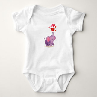 Body Para Bebê Corações de amor de elefante
