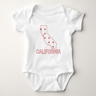 Body Para Bebê Corações de Califórnia