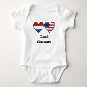 Body Para Bebê Corações holandeses da bandeira americana